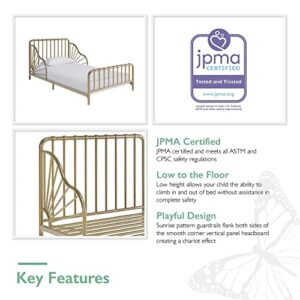 Little Seeds Quinn Whimsical Metal Toddler Bed, Gold