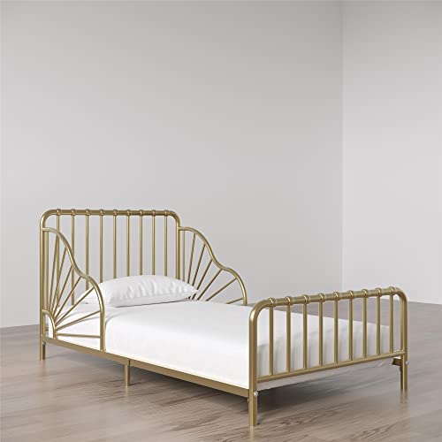 Little Seeds Quinn Whimsical Metal Toddler Bed, Gold