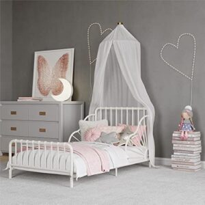 Little Seeds Quinn Whimsical Metal Toddler Bed, White