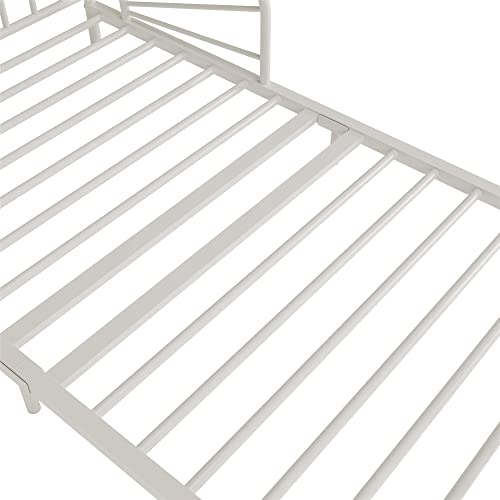 Little Seeds Quinn Whimsical Metal Toddler Bed, White