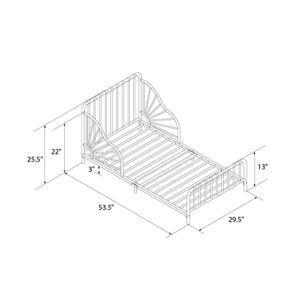 Little Seeds Quinn Whimsical Metal Toddler Bed, White