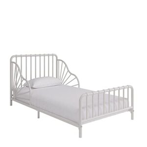 Little Seeds Quinn Whimsical Metal Toddler Bed, White