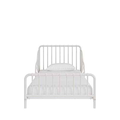 Little Seeds Quinn Whimsical Metal Toddler Bed, White