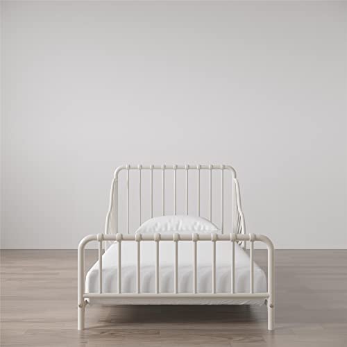 Little Seeds Quinn Whimsical Metal Toddler Bed, White