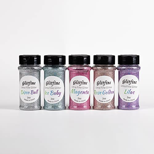 Extra Fine Holographic Glitter,5 Colors Glitter Set Pack,283g/10oz Craft Glitter Powder for Resin,Slime,Nail,Tumbler (5 New Holographic Colors)