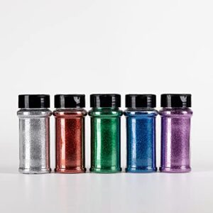 Extra Fine Glitter,5 Colors Glitter Pack,283g/10oz Craft Glitter Powder for Resin,Slime,Nail,Tumbler (5 Classic Metallic Colors)