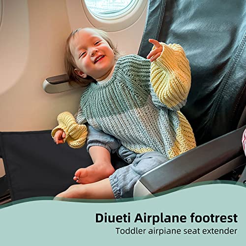 Diueti- Airplane footrest，Airplane Bed for Toddler, Toddler Airplane seat Extender,Toddler Airplane Travel Essentials,Airplane Footrest for Kids，Airplane Bed for Kids(Black)