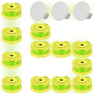 15 pcs ac80rl3 replacement trimmer string for ryobi one plus+,0.080 lnch diameter string trimmer refll and ac14hca cover cap compatible with ryobi 18v,24v,and 40v cordless trimmers(12 spools+3 caps)