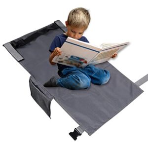 toddler airplane seat extender, portable toddler airplane bed lightweight & foldable kids airplane footrest toddler travel bed plane for kids (grey)