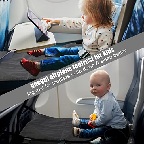 Toddler Airplane Seat Extender, Portable Toddler Airplane Bed Lightweight & Foldable Kids Airplane Footrest Toddler Travel Bed Plane for Kids (Grey)