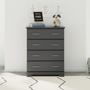 Storkcraft Brookside 4 Drawer Dresser (Gray) & Storkcraft Brookside 6 Drawer Double Dresser, Nursery Chest, Storage Dresser with Drawers, Universal Design, Gray