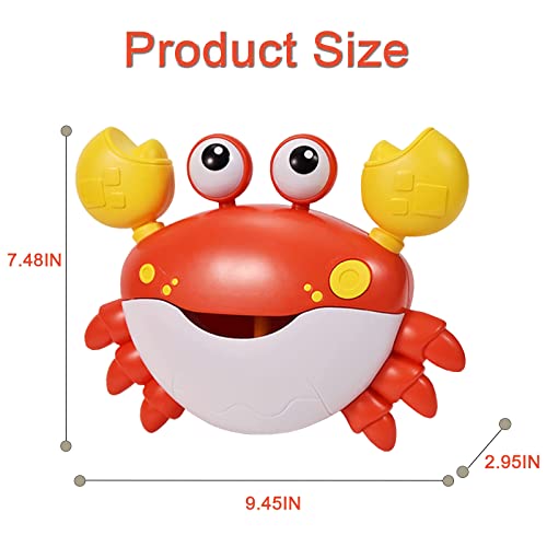 Crab Bath Toys for Toddlers 1-3 2-4 Bathtub Bubble Maker with Music Automatic Kids Bathtub Bubble Machine Baby Bath Toys for Infants 6-12 12-18 Months Birthday Gifts for 1 2 3 Year Old Boys Girls