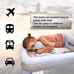 GTDSAOZG Airplane Bed for Toddler,Inflatable Airplane Bed for Kids, Flyaway Kids Bed Airplane,Inflatable Toddler Travel Bed,Fits Most Airplane Economy Seats, Hand Pump and Carry Bag Included