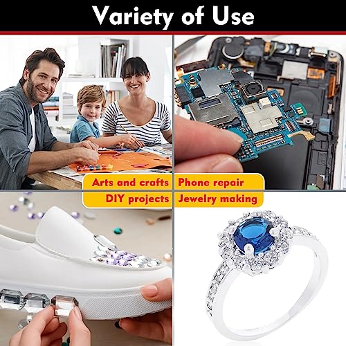 B7000 Clear Rhinestone Jewelry Glue with Precision Tip, Multi-Function Strong Adhesion B7000 Glue for Crafts, Suitable for Nail Metal Stone Glass Art DIY Project Fabric Shoes Cell Phones Screen Repair