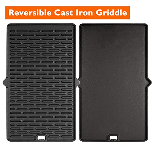 BBQ Future 7404 Reversible Cast Iron Griddle for Weber Griddle Insert Summit 400/600 Series Gas Grill Summit E670 E450 S470 E450, Grill Accessories for Weber Summit Gold, Black