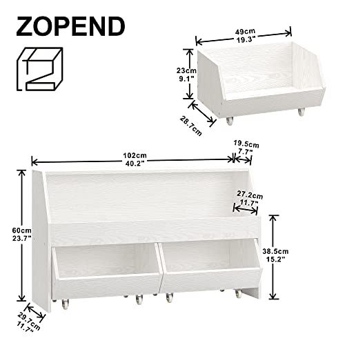 ZOPEND Toy Storage and Organizer for Kid, Boys and Girls Muti-Functional Bookcase and Storage Bin with Moveable Drawers, Children Toddler Storage Carbinet for Playroom, Bedroom, Nursery