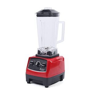 3hp 2200w smoothie maker, 2l commercial countertop blender electric adjustable speed mixer juicer for frozen fruit, crushing ice, veggies, shakes and smoothie, 45000rpm(red)
