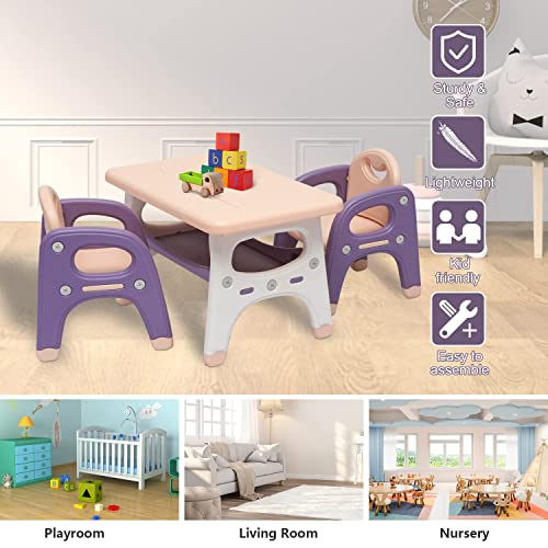 Kinfant Kids Table and Chair Set - Toddler Activity Table with Storage Shelf for Children Mesa para niños Preschool, Kindergarten, Toddler Table & Chair Set