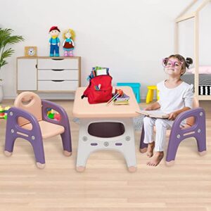 Kinfant Kids Table and Chair Set - Toddler Activity Table with Storage Shelf for Children Mesa para niños Preschool, Kindergarten, Toddler Table & Chair Set