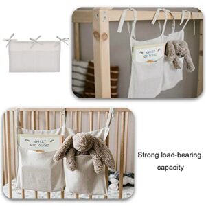 SuXHyez Bedside Caddy Hanging Storage Pocket Baby Cot Pocket Organiser for Holding Bottle Toy Diaper Nursery Dorm Rooms Baby Bed Rails Hanging Storage Bag（Grey