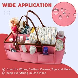 SENDMEX Pink Diaper Caddy - Baby Diaper Caddy Organizer - Car Caddy Diaper Basket - Baby Bath Organizer Basket - Diapers Storage - Baby Essentials For Newborn