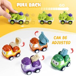 Kiddiworld Mini Car Toys for 1 Year Old Boy Gifts|12 Sets Baby Pull-Back Truck with Playmat and Storage Box for Toddlers Age 1-2|Baby Toys 12-18 Months|1st Birthday Gifts for One Year Old Infant Boy