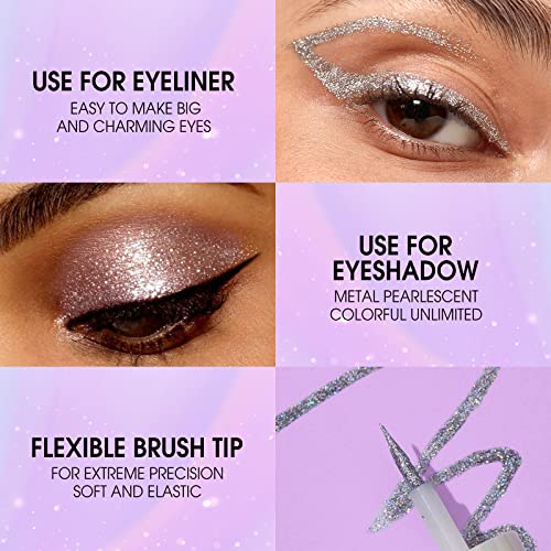 LANGMANNI 10Pcs Liquid Glitter Eyeshadow Korean Makeup Set, Shimmer,Pigmented,Long Lasting,Quick Drying,Easy to Apply Crystals Glitter Eyeshadow (10pcs Set)