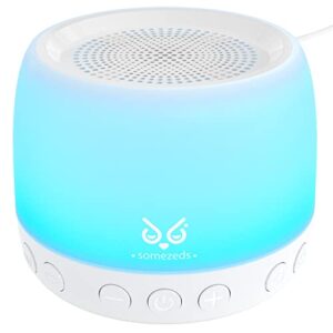 somezeds sound machine with nursery night light, adult kids baby sleep sound machine, white noise machine, perfect for home, office, travel, with 12 soothing sounds