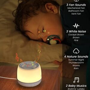 Somezeds Sound Machine with Nursery Night Light, Adult Kids Baby Sleep Sound Machine, White Noise Machine, Perfect for Home, Office, Travel, with 12 Soothing Sounds