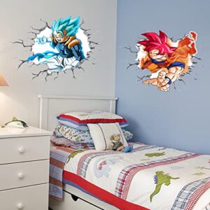 2 Pcs Large Anime Wall Decal Realistic 3D Comics Poster Decals Vinyl Wallpaper Kids'bedroom Living Room Playroom Nursery Wall Decor Gift Supplies(15.7“x35.4")