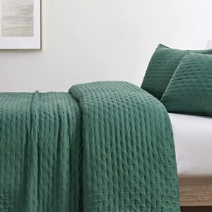 Mocaletto Luxury Twin Size Quilts, 2 Piece Green Quilt Set, Reversible Twin Quilt Bedding Set with Pillow Shams, Ultra Soft Lightweight Microfiber Bedspread, All Season Summer Twin Size Coverlet