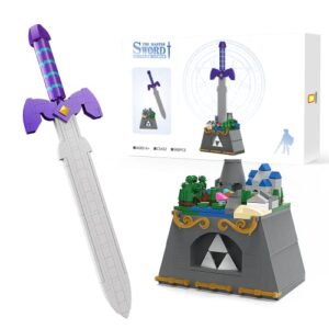 xunsan master sword building kit, micro hyrule castle building toys, perfect botw building décor set, detachable desktop decorations, birthday gifts for kids boys ages 6+ (388 pieces)