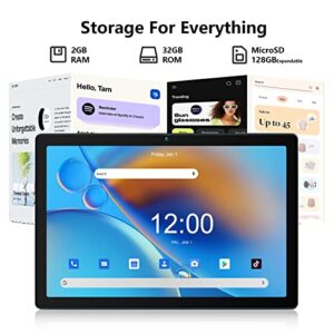 10 inch Android Tablet,Android 12 Tablet,2GB RAM 32GB ROM, Android Tablet with Dual Camera,1280 * 800 IPS HD Display,5000mAh Battery,Bluetooth,Touch Screen WiFi Tablets (Silver)