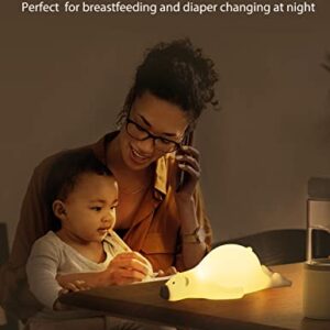 MOMSSY Night Light for Kids, Cute Animal Kids Night Light for Bedroom, Nursery Night Light for Kids with Timer, Touch Control Baby Night Light, Rechargeable Cute Lamp Cute Room Decor for Girls Boys