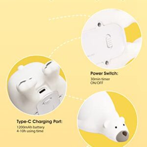 MOMSSY Night Light for Kids, Cute Animal Kids Night Light for Bedroom, Nursery Night Light for Kids with Timer, Touch Control Baby Night Light, Rechargeable Cute Lamp Cute Room Decor for Girls Boys