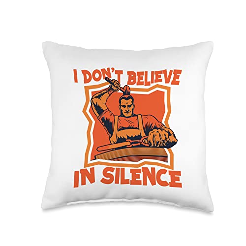 Forging Tools Equipment Kit Gifts For Beginners I Don't Believe in Silence Anvil Hobby Legend Blacksmith Throw Pillow, 16x16, Multicolor