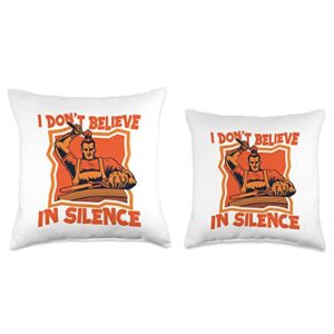 Forging Tools Equipment Kit Gifts For Beginners I Don't Believe in Silence Anvil Hobby Legend Blacksmith Throw Pillow, 16x16, Multicolor