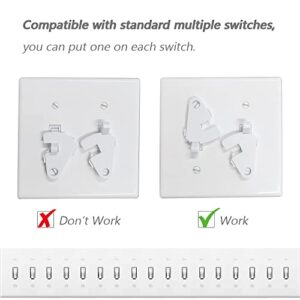 Toggle Light Switch Guard, ILIVABLE Child Proof Switch Plate Cover Rotary Lock Protects Your Lights from Being Accidentally Turned On or Off by Children and Adults (White, 2 Pack)