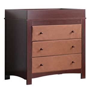 mooitz changing table with 3 drawers, changing table dresser for nursery, infant baby changing station for bedroom livingroom small space, baby dresser with changing table top