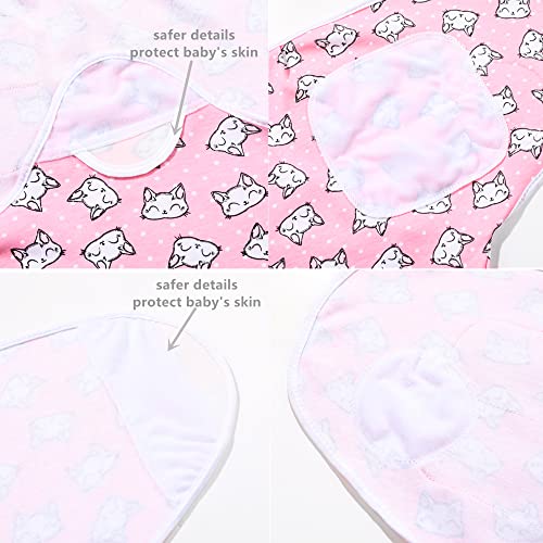 Soft and Adjustable Baby Swaddle Wrap - Pack of 3 - Perfect for Newborns up to 3 Months - Safe and Comfortable Sleep Sack (pink02)