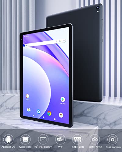 10 inch Tablet Android, Tablets Computer 32GB ROM Storage 512GB Expand, 1280x800 IPS Touch Screen,2MP&8MP Camera, Support Bluetooth, WiFi, 6000mAh Battery, Google Certified Tablet PC, Gray