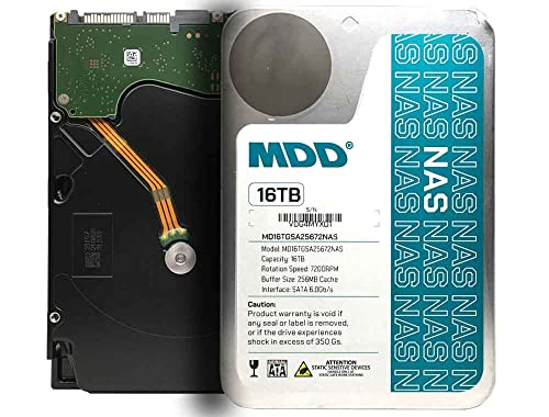 MDD (MD16TSATA25672NAS) 16TB 7200 RPM 256MB Cache SATA 6.0Gb/s 3.5" Internal NAS Hard Drive - 5 Years Warranty