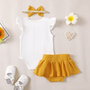 Aslaylme Baby Girl 1st Birthday Outfit First Birthday Clothes One Year Old Birthday Sun Skirt Set (Sun,12-18 Months)