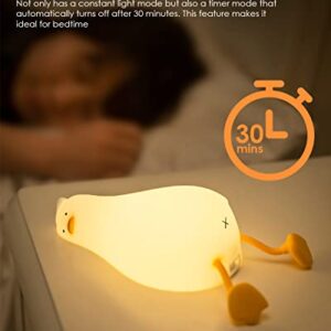 Cute Silicone Duck Night Light, 3 Level Dimmable Touch Control Rechargeable Beside Nursery Lamp, Squishy Kawaii Stuff Desk Room Decor, Nightlight for Breastfeeding, Toddler, Baby, Kids, Girls Gifts