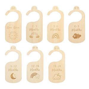 baby closet dividers,baby clothes dividers for closet from newborn to 24 months,7 premium wooden nursery hanger organizers decor to make a tidy&well infant closet