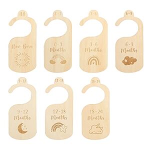 Baby Closet Dividers,Baby Clothes Dividers for Closet from Newborn to 24 Months,7 Premium Wooden Nursery Hanger Organizers Decor to Make a Tidy&Well Infant Closet