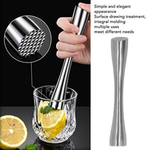 Stainless Steel Cocktail Muddler Food Grade Ergonomic One Piece Forging Drink Muddler for Kitchen Bar Kitchen Muddler Tool(Long Handle Model)