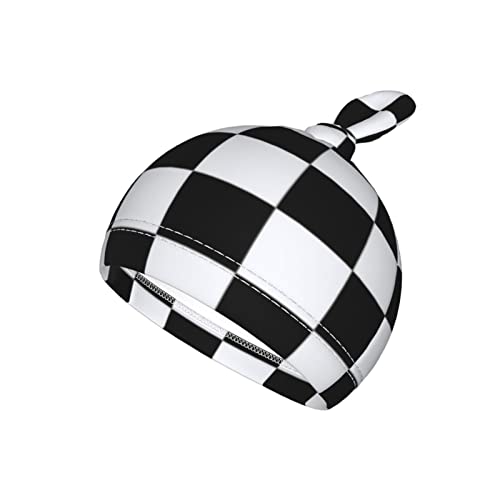 Checkered Black And White Baby Stuff New Born Swaddle Baby Blanket Sleep Sack Soft Stretchy Transition Baby Swaddle Wrap Receiving Blankets With Beanie Hat Sets Gifts For 0-6 Month Boy Girl And Infant