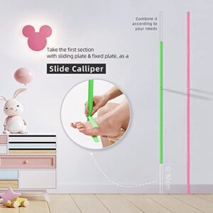 SNOPARD Growth Chart, Baby Height Chart,Spliced Height Ruler, Kids Height Measurement for Wall Sticker, Sliding Measuring Ruler for Nursery School Clinic with High Precision,79 inch (Green）
