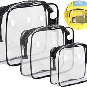 3 Packs Clear Bogg Beach Tote Bag Accessories-clear Designer Zipper Insert Bag(for 19*15*9.5 and 15*13*5.25), Travel Makeup Clean Toiletry Brush Organizer Cosmetic Divider Storage Inner Pouch (Black)